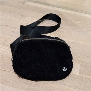 Black Sherpa Crossbody Bag